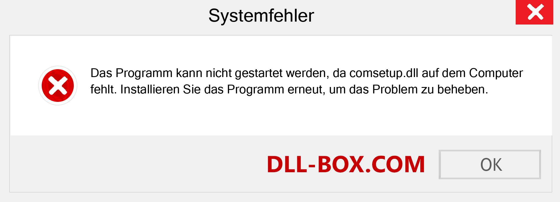 comsetup.dll-Datei fehlt?. Download für Windows 7, 8, 10 - Fix comsetup dll Missing Error unter Windows, Fotos, Bildern